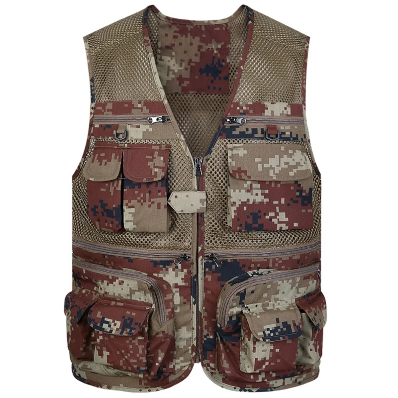 Летний стиль мужской жилет камуфляжный сетчатый для мужчин фотографии с
