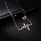 Новое модное ожерелье в форме сердца из титановой стали сердцебиение цепочка с кулоном, стильный элегантный кулон 