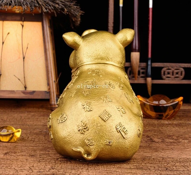Бронзовая медная домашняя Статуэтка fengshui 9 дюймов сокровище богатство удача