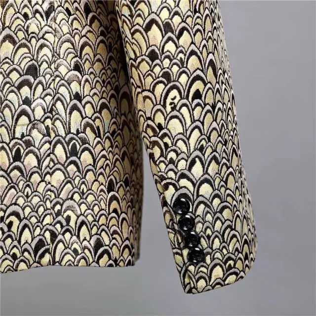 

Loldeal Mens Dinner Suit Tuxedo Slim Fit Wedding 2 Piece Suits Retro Gold