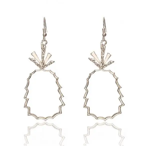 Богемные геометрические розовые золотые ананасы Висячие серьги для женщин