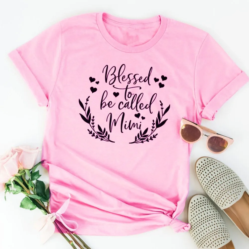 

Blessed to be called Mimi t-shirt women fashion camiseta rosa feminina funny slogan grunge cotton tumblr shirt Christian tees