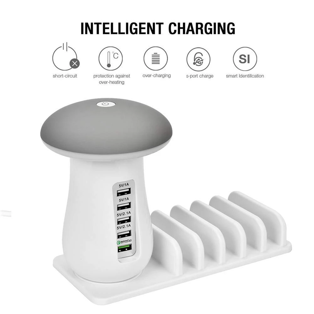 Умная USB зарядная станция Quick Charge 3 0 адаптер концентратора светодиодная
