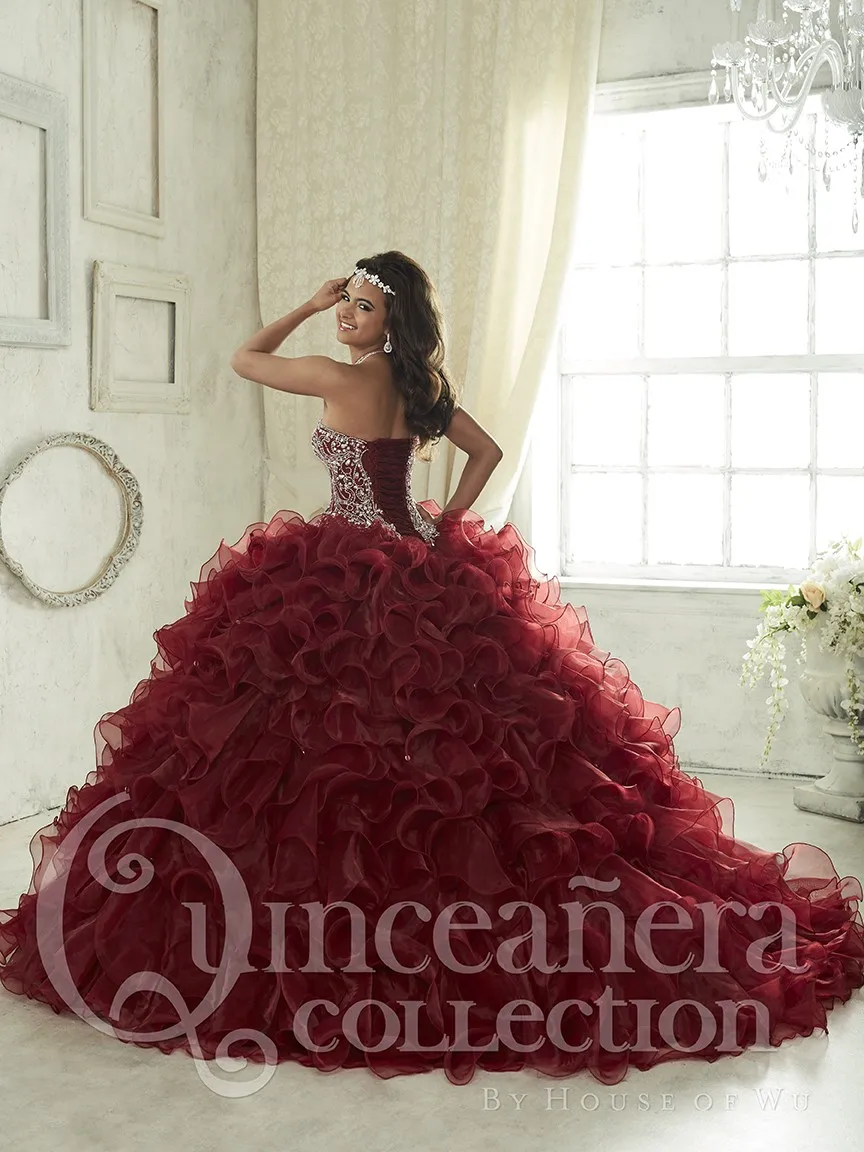 2020 бордовые платья Quinceanera бальное платье Милая рюши со стразами и бусинами 16 Vestidos
