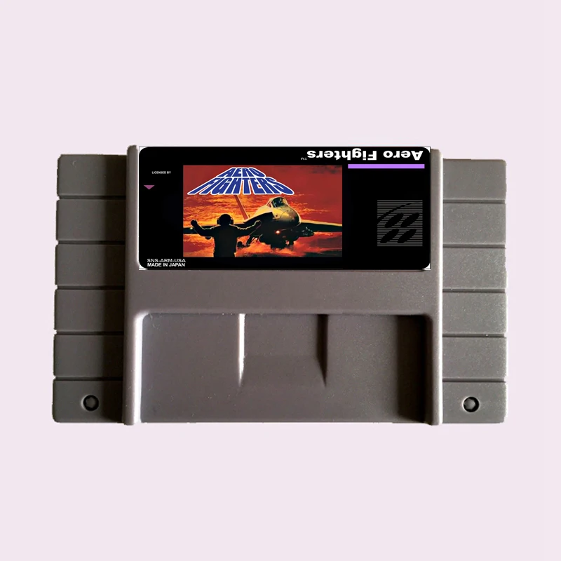 Высококачественная 16-битная игровая карта Aero Fighter NTSC Big Gray для игровой версии США |