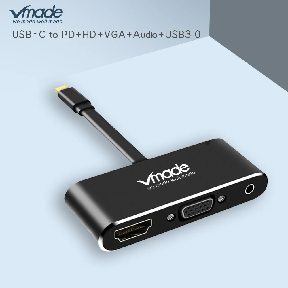 USB C type к HDMI VGA 3 5 мм аудио адаптер в 1 0 SD и TF карт ридер кабель Переходник для