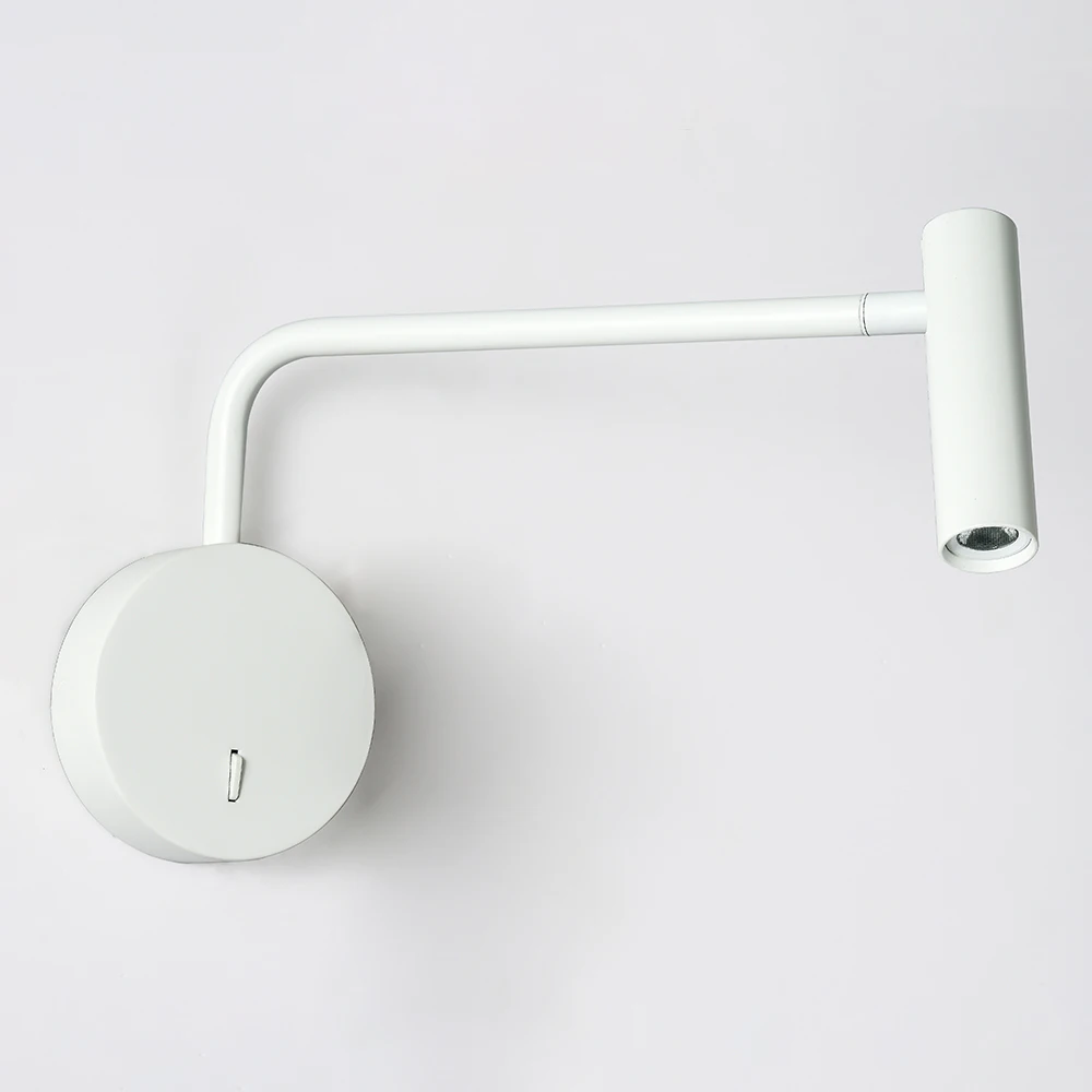 Modern Decor Bedroom Wall Lamp Arm Swivel With Switch LED 3W Reading Light Night For Bedside Indoor Home Interior Lighting | Освещение
