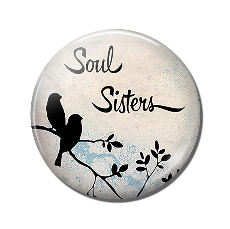 5 шт./компл. Soul Sisters, грудь, друг, я буду любить тебя навсегда Цитата 25 мм кабошоны круглые Стекло Кабошон для изготовления ожерелья друзья "," Влюбленные "Подарки - Цвет: as show