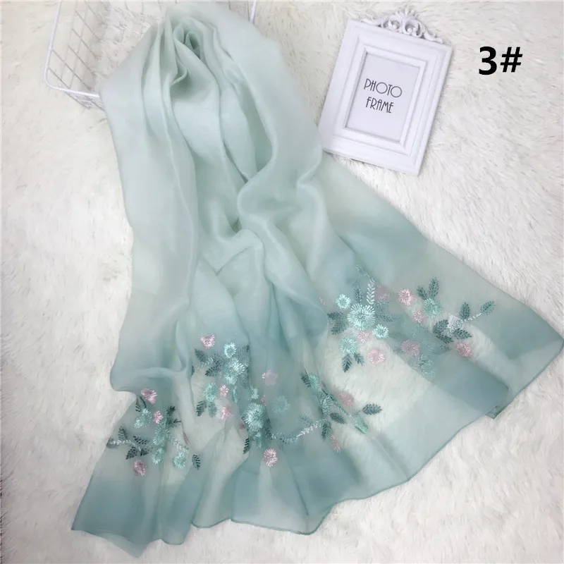 Модные фантазии Роскошный вышитый цветок одноцветное градиент цвета silklike шерсть