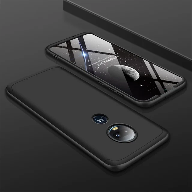 Черный Для Motorola Moto G7 чехол Роскошный Полный Защитный кольцо магнетизм держатель Противоударный задняя оболочка СПС MOTO G7 чехол Coque Funda - Цвет: Черный