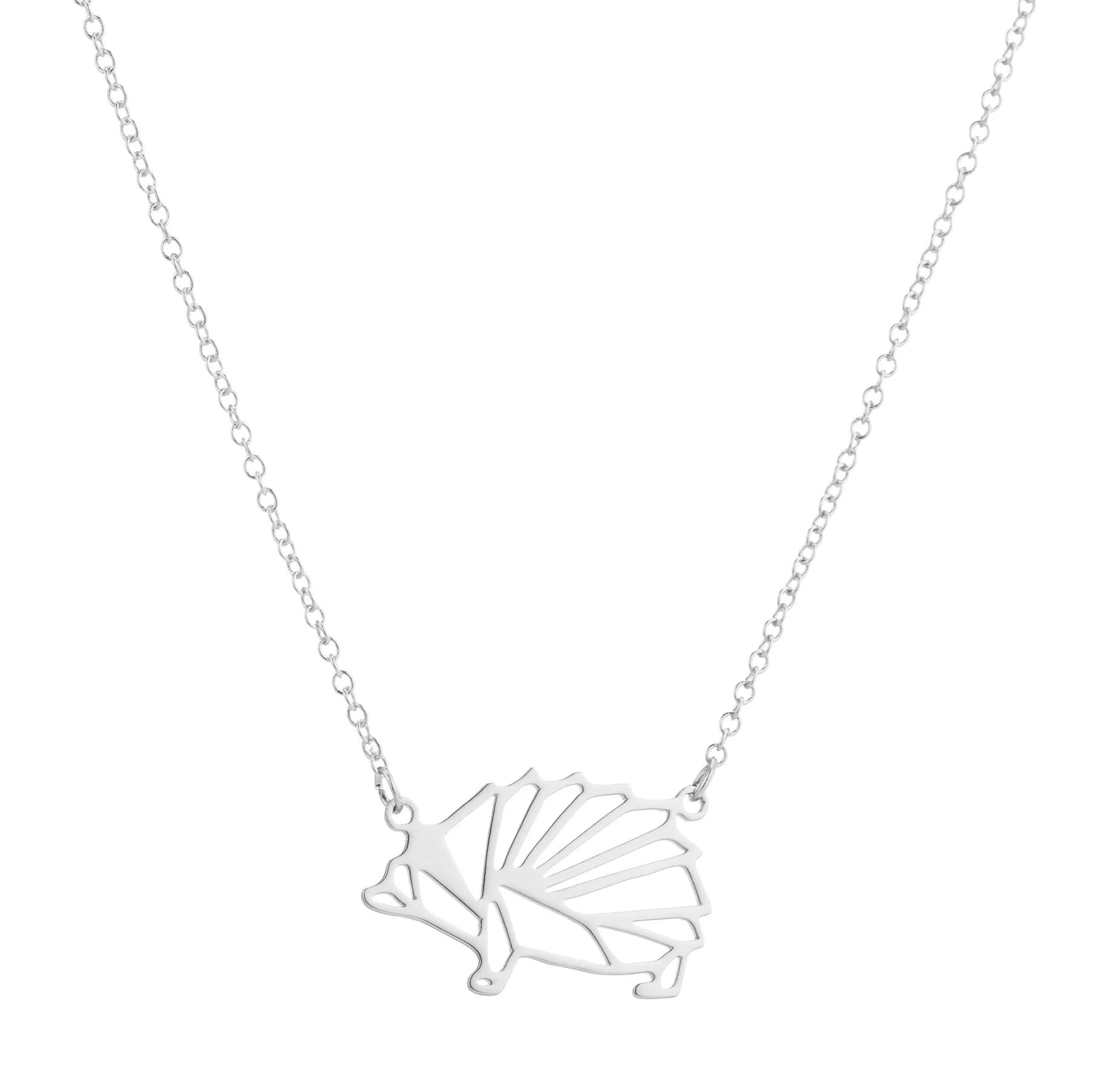 

Daisies Origami Hedgehog Geometric Necklaces Animal Pendant Necklace Women Choker Collares