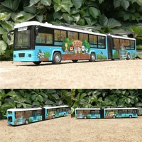 high simulation city trolley bus double bus 148 alloy pull back double bus model toy car gifts free shipping
