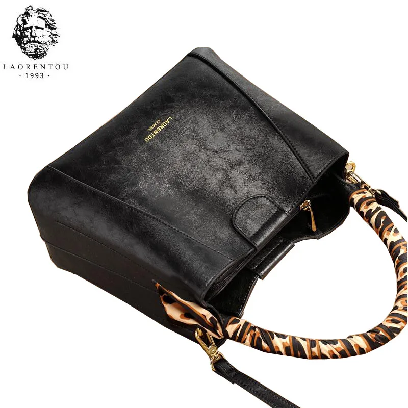 LAORENTOU high quality fashion luxury brand new leather handbags fashion wild portable bucket bag ladies shoulder Messenger