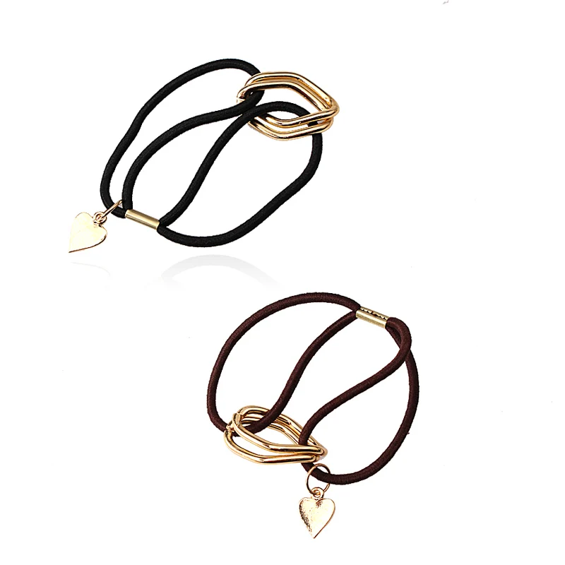 M MISM Женские аксессуары для волос металлическое сердце-подвеска резинки повязка