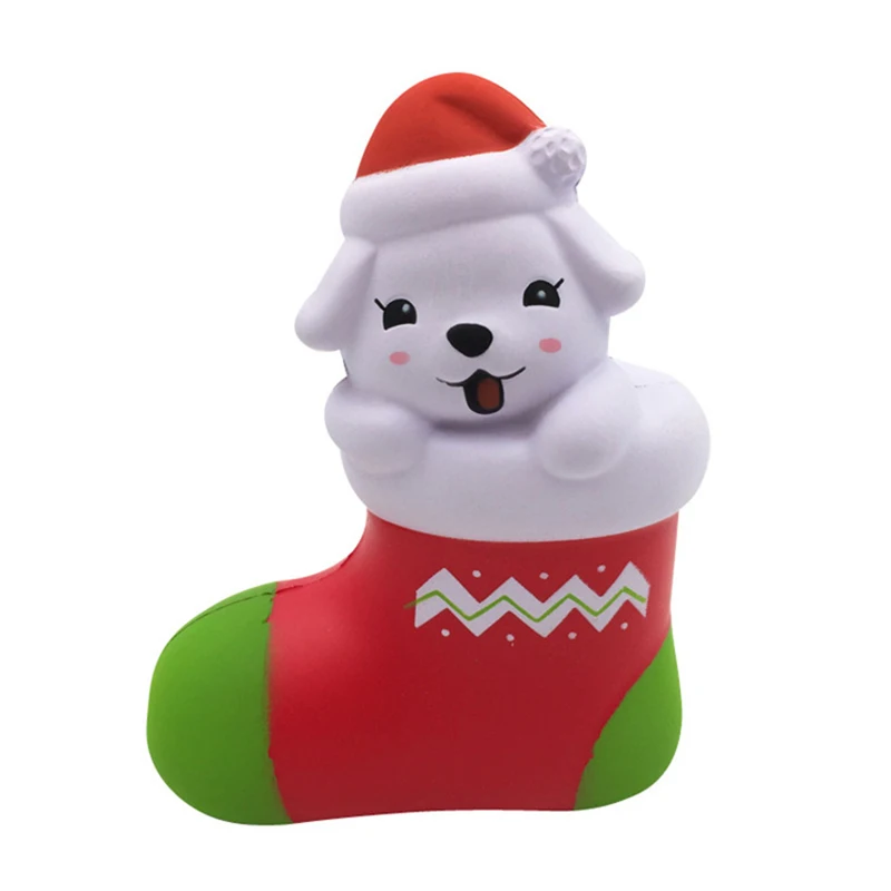 Squishy замедлить рост 15 см рождественские носки Собака kawaii мягкими Jumbo Распакуйте
