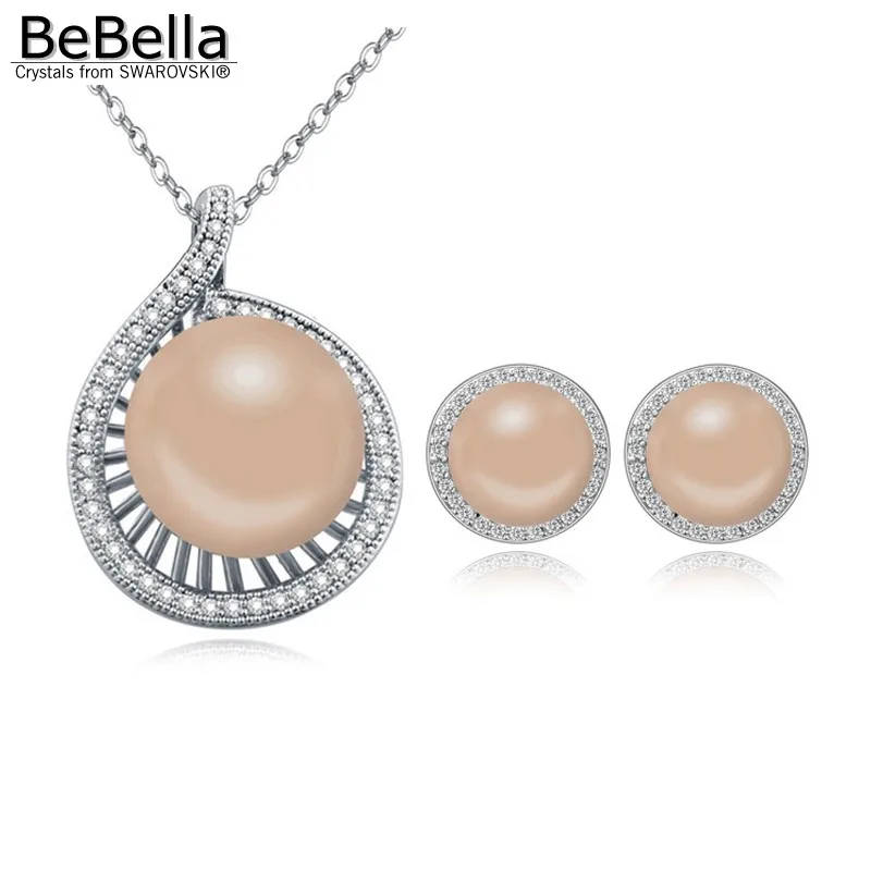 BeBella новинка ювелирный набор с жемчугом ожерелье серьги сделан австрийскими