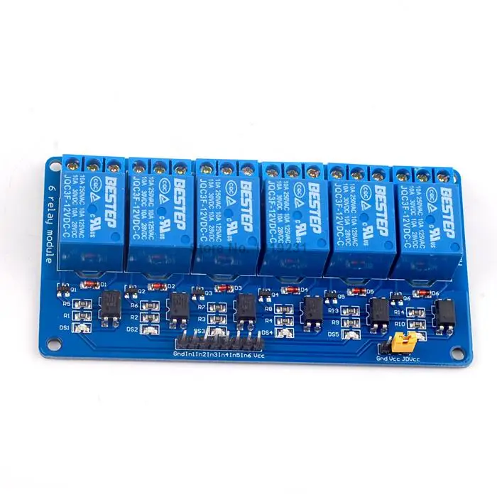 12V 6 канала реле модульный оптрон изоляции низкий уровень способ релейный модуль