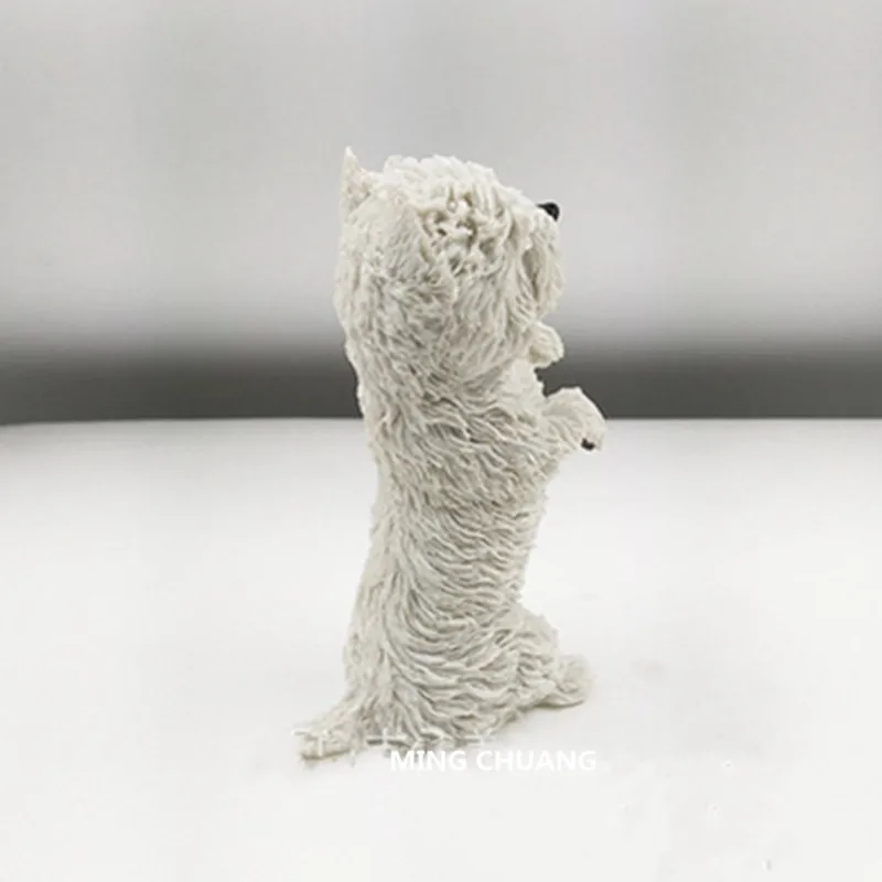 Симпатичная статуя щенка имитация West Highland White Terrier творческое искусство полимер