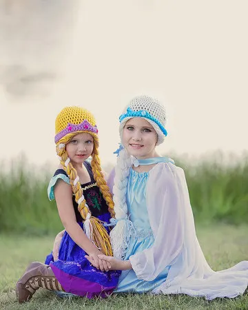 Милая вязаная крючком шапка для девочек Снежной Королевы маленьких костюм