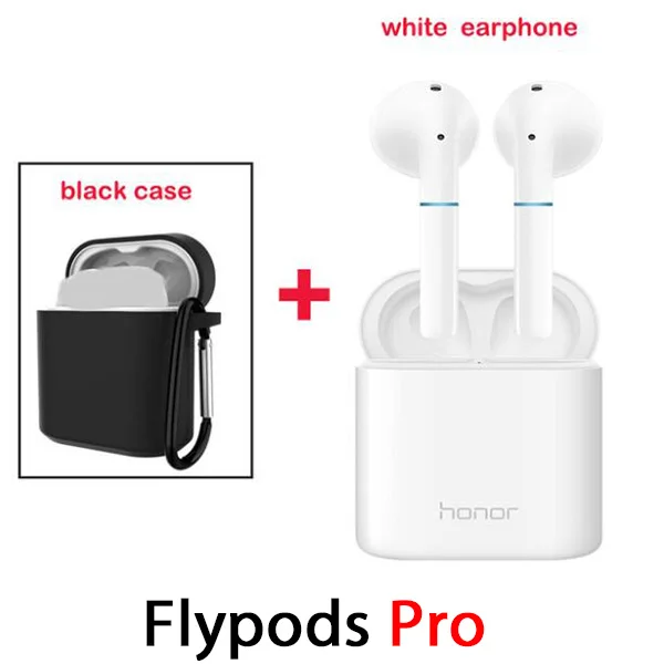 white n black case HUAWEI honor Flypods Pro беспроводной honor flypods наушники Bluetooth Тип C гарнитура с микрофоном Музыка сенсорный двойной кран Contr - Цвет: white n black case