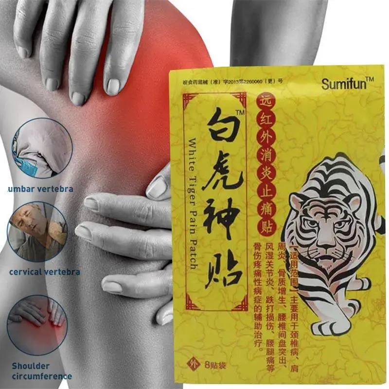 24 pcs/3 bag White Tiger medicine plaster joint Rheumatoid Arthritis Far infrared magnetic therapy patch Pain Relieving L35 | Красота и