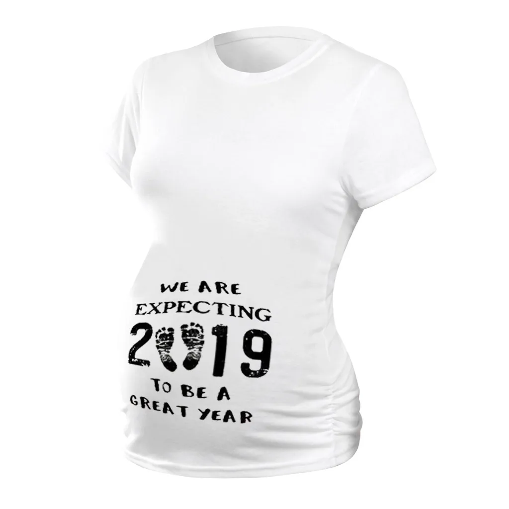 Женская мода средства ухода за кожей для будущих мам блузка 2019 печатных Детские