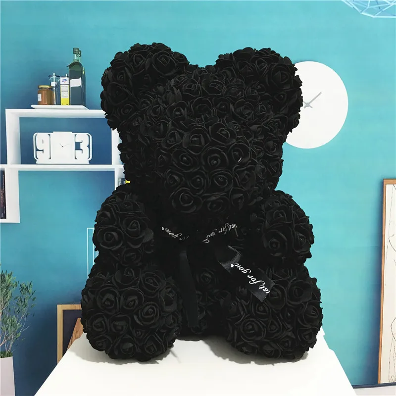 Дропшиппинг 40 см пена розовый медведь ПЭ искусственный цветок рождественские новогодние подарки для женщин подарок на день Святого Валентина