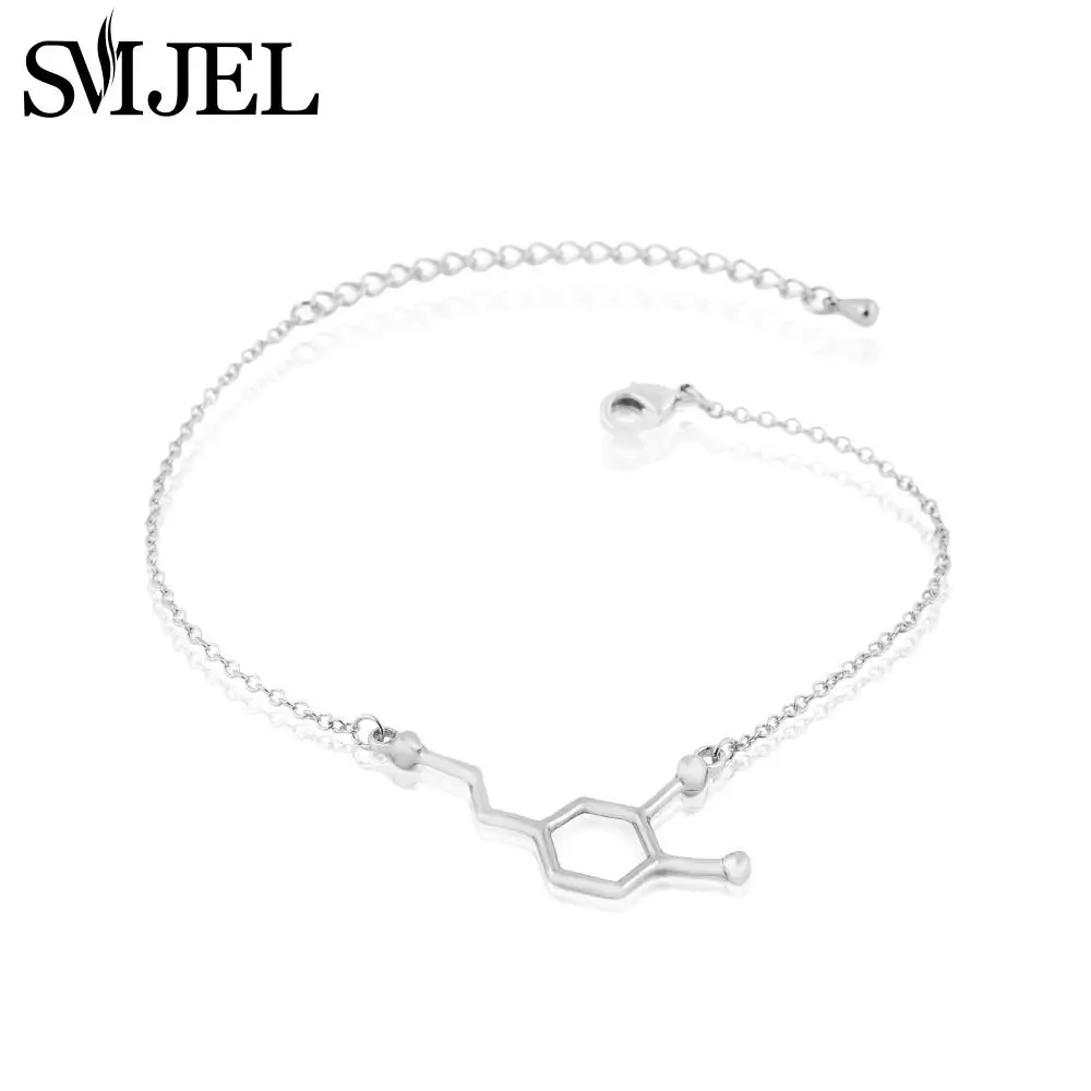 

SMJEL новый модный амулетный браслет с молекулой допамина, женские браслеты с цепочкой из звеньев для женщин, подарок для любителей химии, вечевечерние НКИ B036