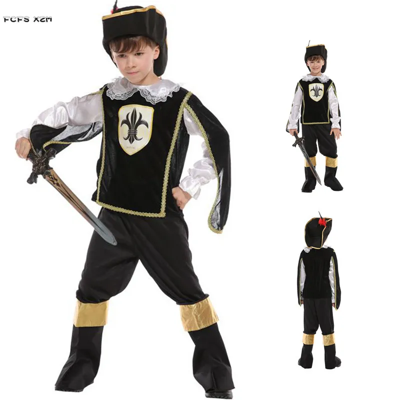 M-XL Boys the crusades Cosplay Children Halloween Warrior knight Costume Carnival Purim parade Stage play Masquerade party dress |