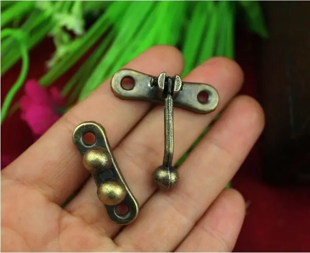 20 штук/лот Античные три застежки для коробки аксессуары 3 бусины деревянная подарочная застежка пряжки жемчуг 31 * 33 на.