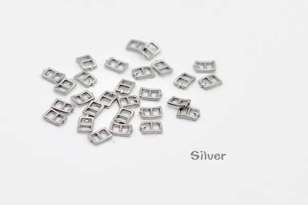 Silver 12 шт./лот 4,2X6 мм ультра-маленькая мини пряжка ручной работы DIY BJD Blyth куклы-Барби обувь ремень одежда пряжки, пуговицы аксессуары - Цвет: Silver