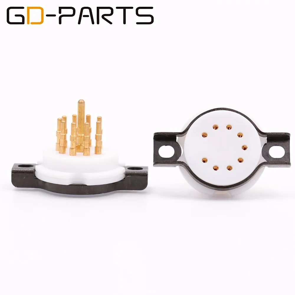 GD-PARTS 2 шт. CMC тефлон 9 pin Ламповые панели для 6DJ8 12AX7 EL84 12AU7 ECC83 E88CC 7025 ECC82 12AT7 Винтаж усилитель "сделай сам"