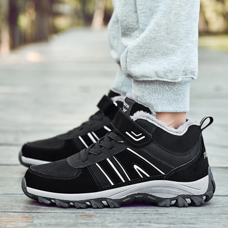 Men's casual shoes warm plush male cotton boots 2018 men lace-up Walking fashionable men's Non-slip outdoor Couple | Обувь
