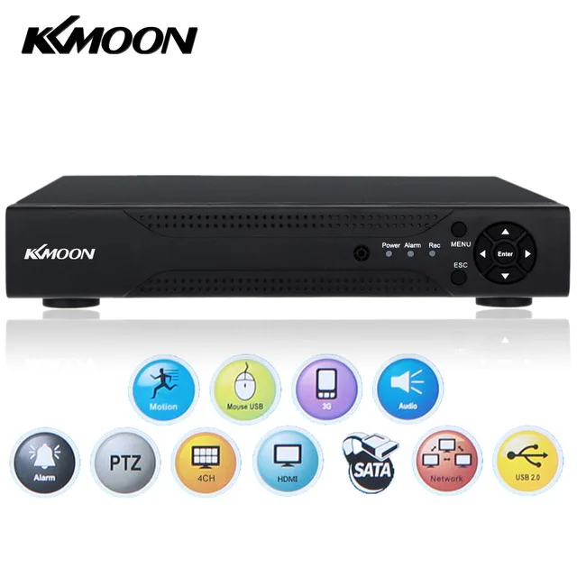 KKmoon 4CH 1080P Гибридный 5 в 1 цифровой видеорегистратор P2P облачная сеть Onvif с