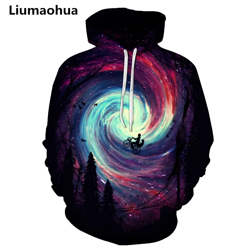 Liumaohua рок Кот 3D Для мужчин/толстовка с шляпа женщин Модные принты осенне зимняя