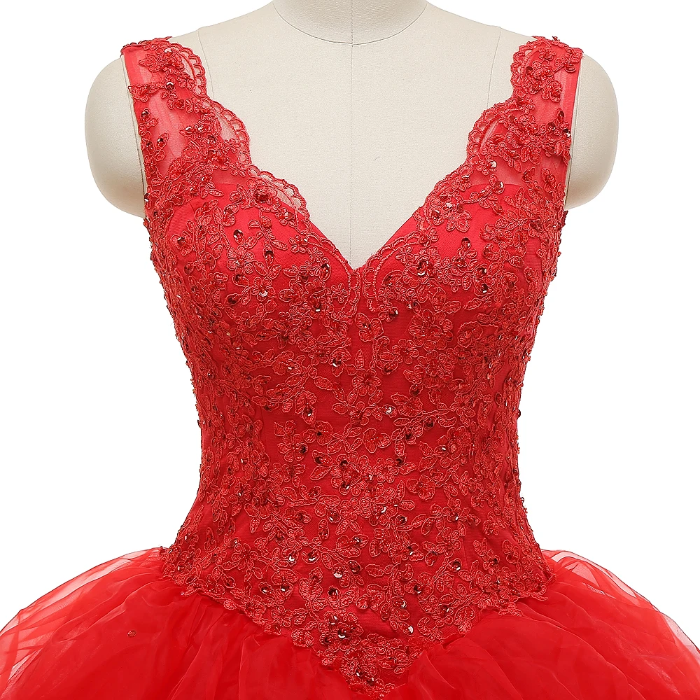 Длинное Красное Бальное Платье Свадебное 2017 Vestido De Noiva v-образным вырезом длиной