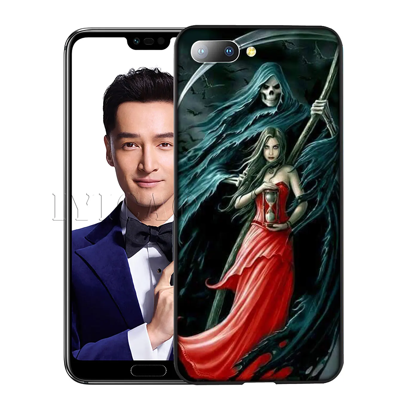 IYICAO Grim Reaper Skull Skeleton love Silicone Soft Case for Huawei Y7 Y6 Prime Y9 2018 Honor 8C 8X 8 9 10 Lite 6A 7C 7X 7A Pro |