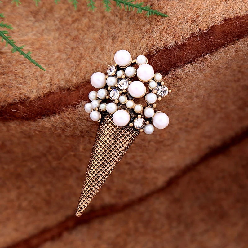 Симпатичные формы мороженого античного золотистого цвета акриловый модные