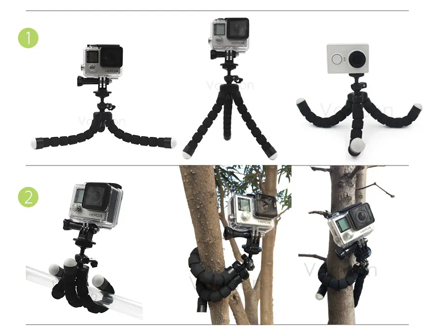 Осьминог штатив мини монопод нагрудный ремень на голову крепление для Gopro Hero 5 4 3+ Xiaomi Yi 4K SJ4000 Экшн камера VS63