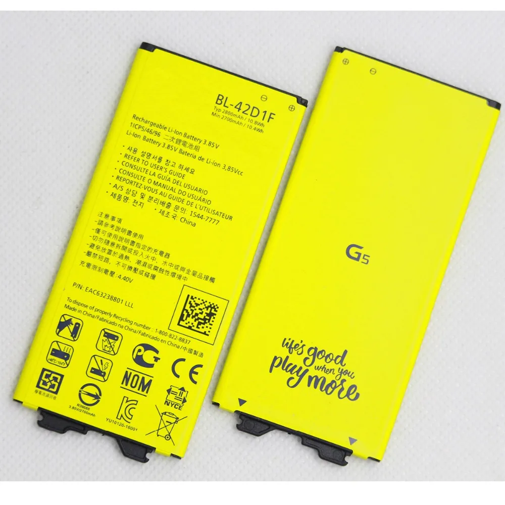 5 шт./лот Новая батарея для LG G5 VS987 US992 H820 H850 H868 H860 F700K 2800mAh BL 42D1F литиевая | Мобильные