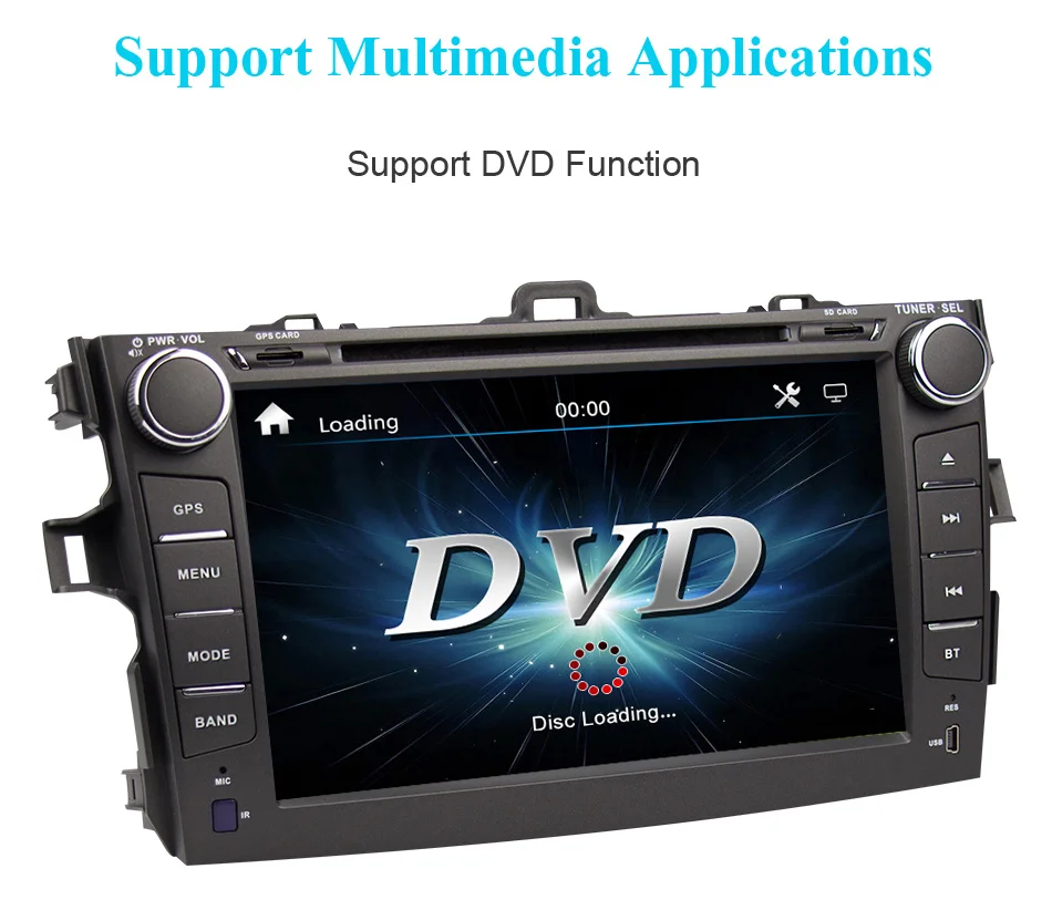 Автомобильный dvd-плеер Eunavi 2 din для Toyota Corolla 2007 2008 2009 2010 2011 2din gps навигация 8 дюймов стерео автомобильный ПК головное устройство