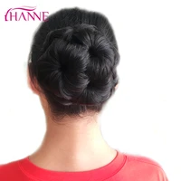 hanne women chignon hair bun donut clip in hairpiece extensions blackbrownblondered synthetic high temperature fiber chignon