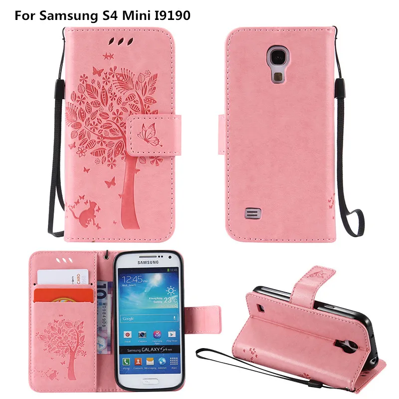 Чехол для Samsung S4mini из тисненой искусственной кожи с откидной крышкой чехол