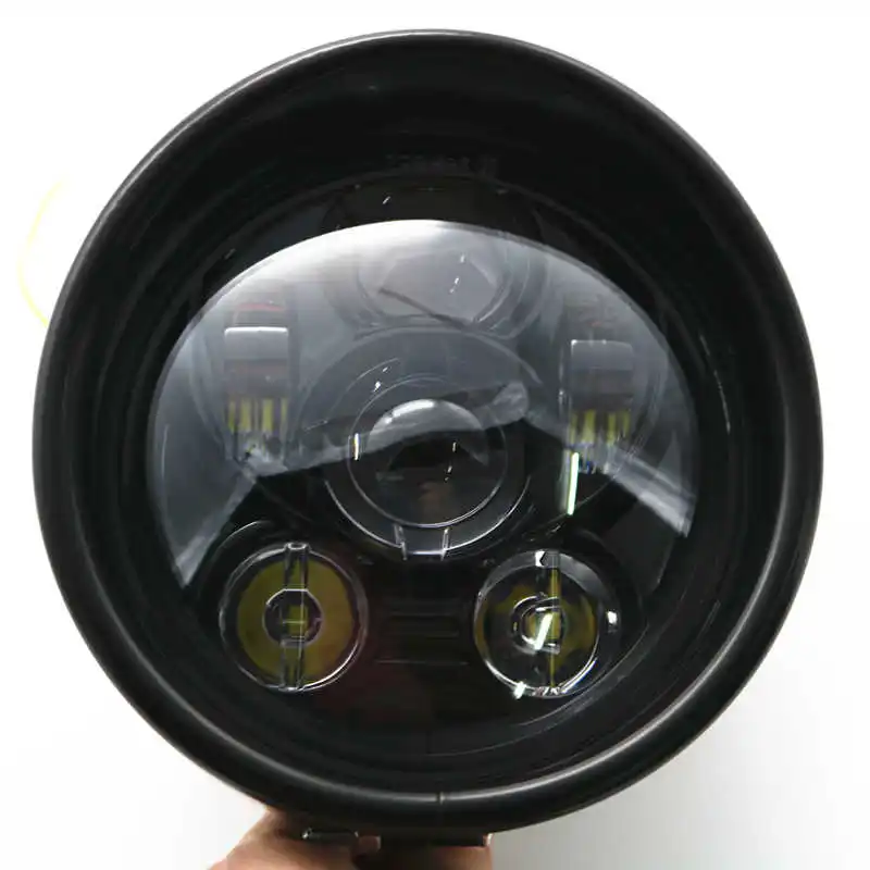 5-3/" круглая фара для Harley Dyna Sportster 1200 48 883 части сигнала поворота света moto r 5,75 дюймов проектор светодиодный мото фара