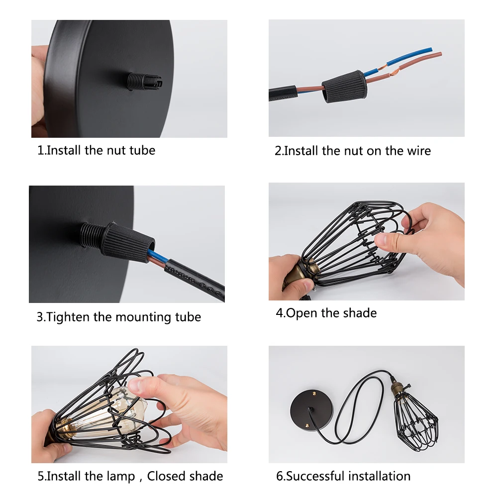 Промышленная металлическая клетка для птиц Подвесная лампа с подвеской в виде