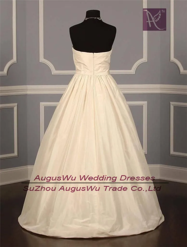 AWD098 2014 New A Line Taffeta Beaded White/Ivory Long Wedding Dresses Custom Size 2 4 6 8 10 12 14 16 18 20 22 24 26 28 | Свадьбы и
