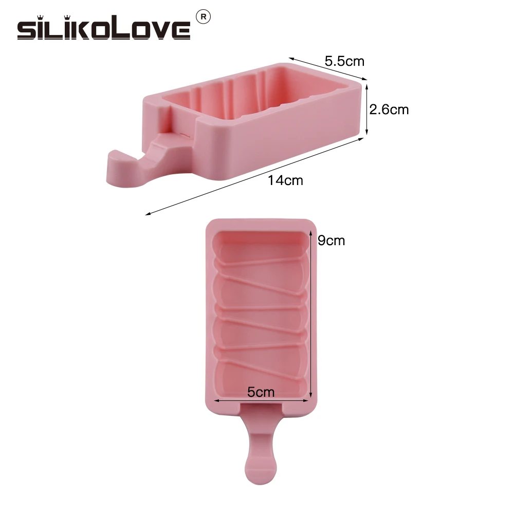 SILIKOLOVE полосатая форма для мороженого, силиконовая форма для мороженого, форма для мороженого с палочками, одиночная