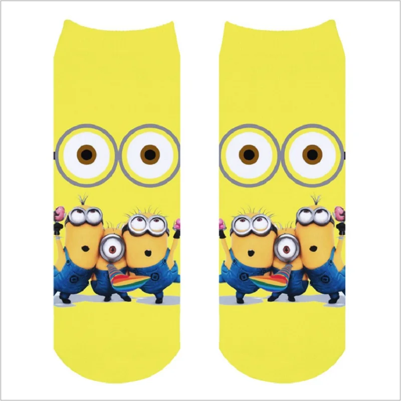12 штук = 6 пар женские мультфильм Миньоны Pattern трубки Смешные Новинка Носки