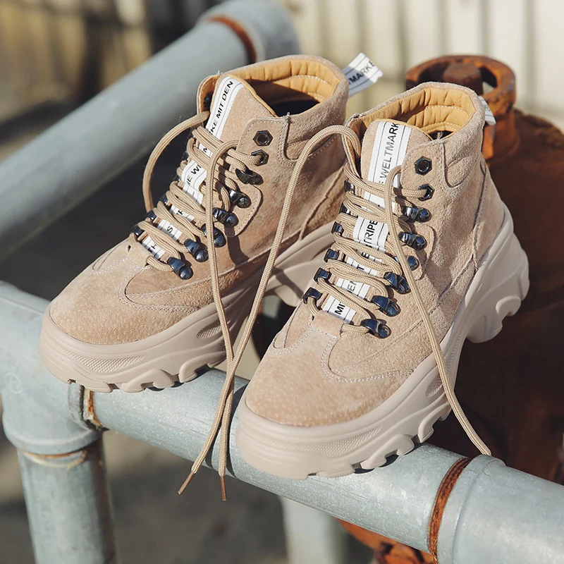 Gtime/ботильоны женская обувь из коровьей замши зимняя для верховой езды на толстой