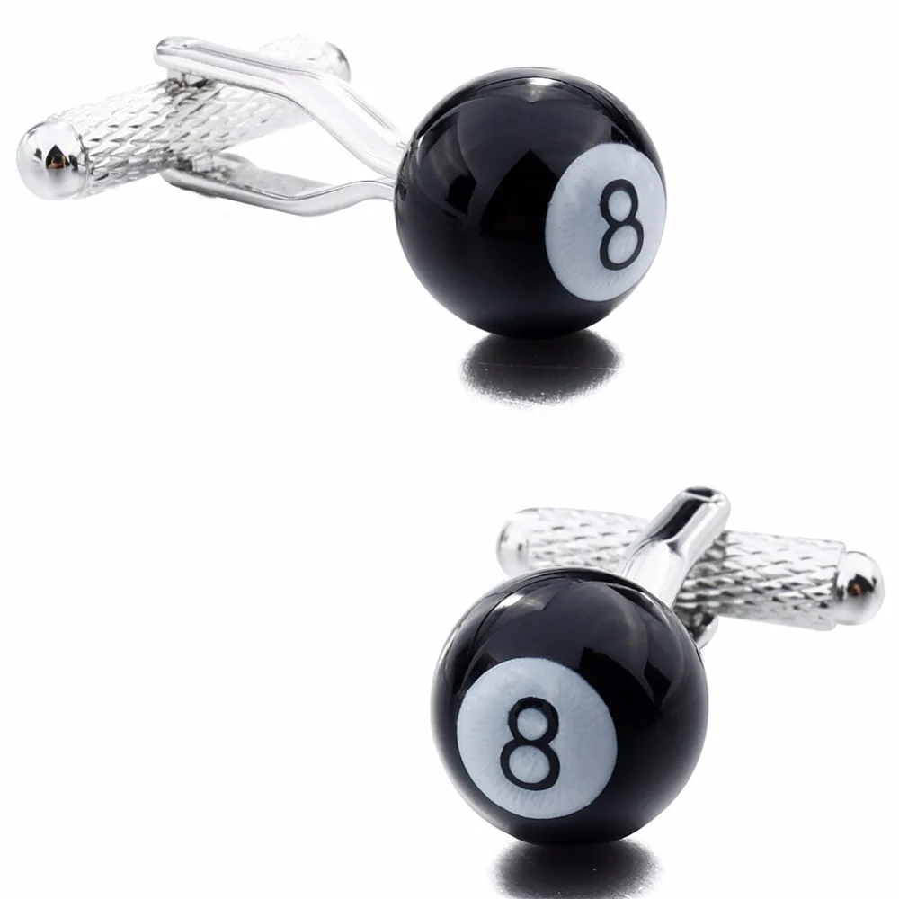 HAWSON повседневная мужская черная и серая эмаль номер 8 Гольф Бальные запонки для